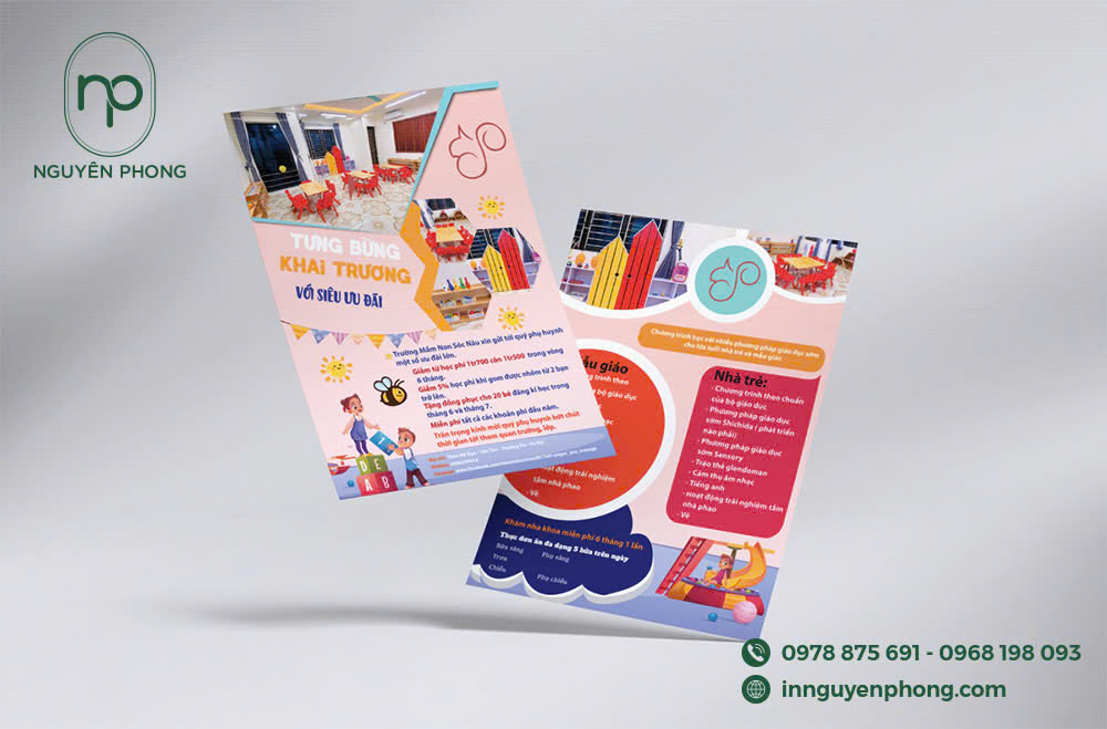 Poster khai trương nhà trẻ dân lập 